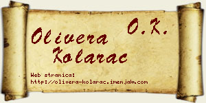 Olivera Kolarac vizit kartica